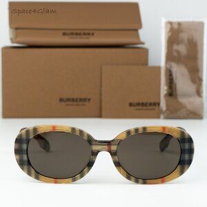 Burberry Boys Sunglasses Vintage Check Brown Oval JB4339 377873 NEW AUTHENTIC